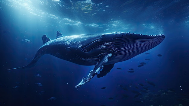 incredibile foto di balene cinematografiche altamente dettagliate