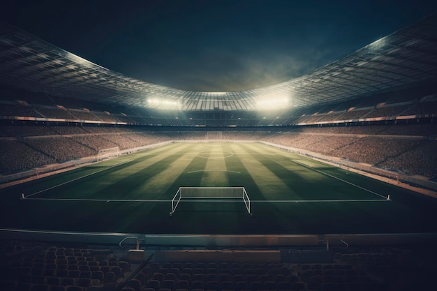 Incredibile fotografia di uno stadio di calcio AI Generato