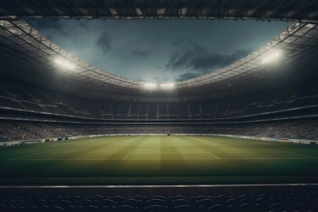 Incredibile fotografia di uno stadio di calcio AI Generato