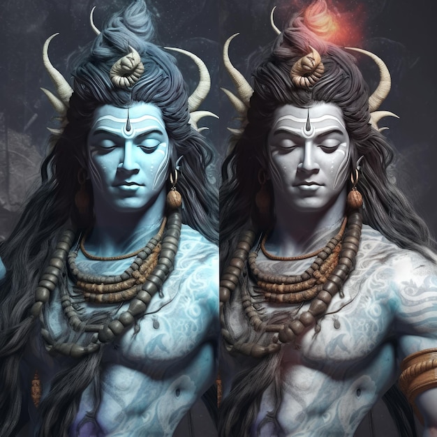 Incredibile immagine dell'IA generativa di Lord Shiva Avtar