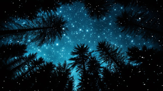Incredibile paesaggio del cielo notturno coperto di stelle, fotografia professionale ai, prospettiva moderna della fotocamera