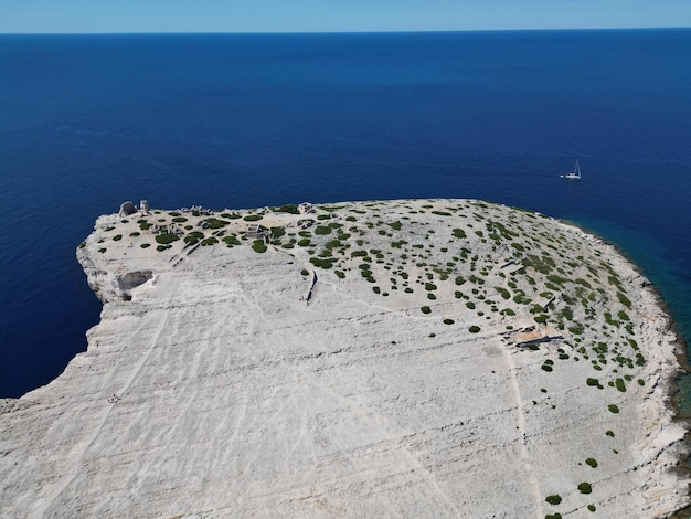 Incredibile parco nazionale delle isole Kornati vista panoramica aerea paesaggio della Dalmazia Croazia panorama