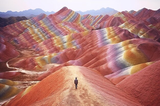 Incredibile scenario della montagna Rainbow