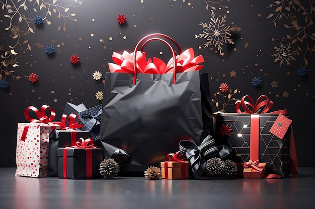 incredibile shopping del Black Friday con palloncini e scatole regalo immagini