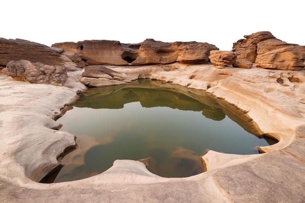 Incredibile vista del paesaggio in pietra rocciosa Grand Canyon Sam phan Bok e fiume Mekong