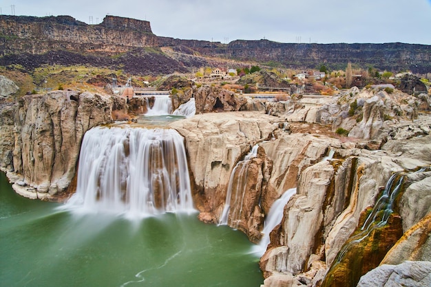 Incredibili cascate di Shoshone nell'Idaho con acque turchesi e maestose cascate