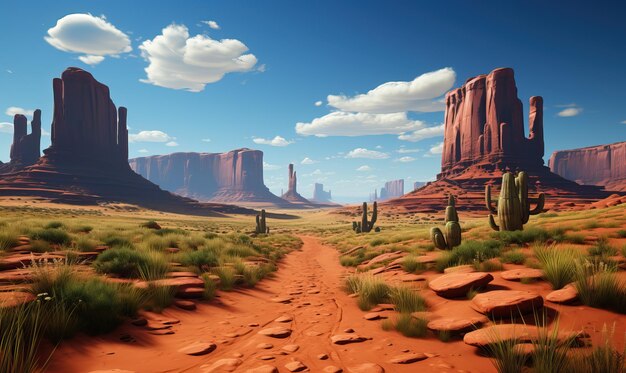 Incredibili paesaggi naturali colorati della Monument Valley Focalizzazione morbida selettiva