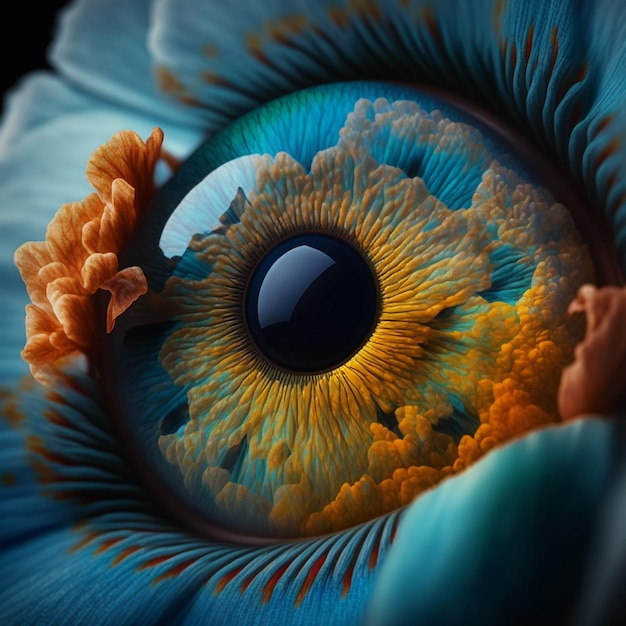 Incredibilmente splendida vista macro dell'occhio umano grande Opera d'arte generata da Ai