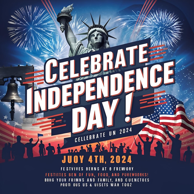 Independence Day Card Usa Flag With Sparkler On Black Stone And Abstract Bokeh 4th July Text