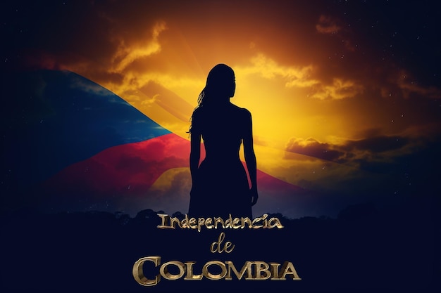 Independencia de Colombia Colombia festa nazionale festa dell'indipendenza banner poster cartolina patriottismo orgoglio autenticità simboli e colori ufficiali 20 luglio sfondo