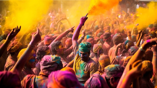 India Sperimenta i colori vivaci di Holi, la Festa dei Colori, partecipando a una comunità