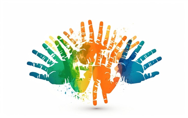 India39s Giornata dell'Unità Nazionale Vector Handprint Illustrazione Generativa AI