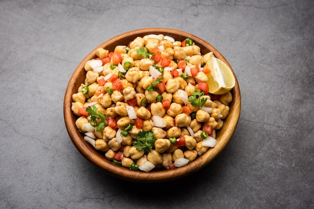 Indian Street Breakfast Chana Chaat Conosciuto anche come Chana Masala Chola Chana Chaat