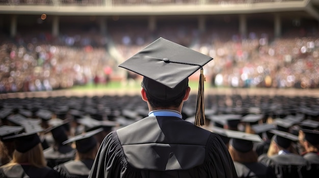 Indietro dei laureati all'interno del centro di laurea al college Risorsa creativa generata dall'intelligenza artificiale