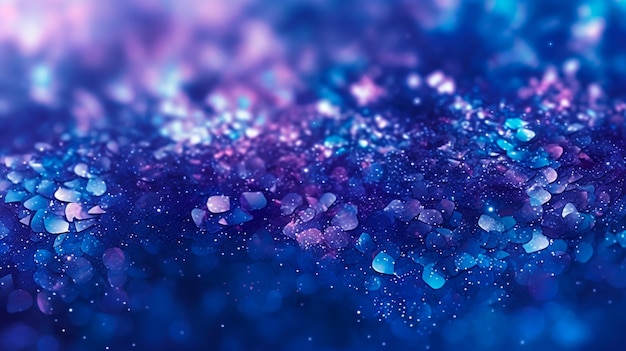 Indigo glitter bokeh sfondo sfondo design illustrazione IA generativa