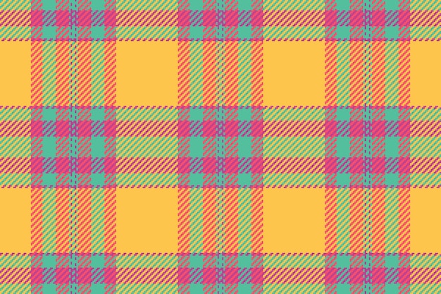 Indoor plaid fabric textile poncho seamless texture tartan Machinery check pattern background vector in amber and teal colors