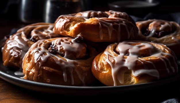 Indulgente eclair casalingo cremoso al cioccolato generato dall'AI