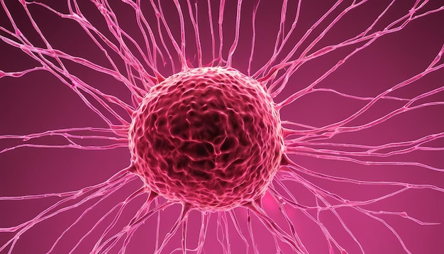 Infezione virale in una rete cellulare rosa