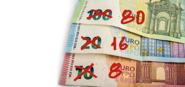 Inflazione sulla banconota di carta Devalutazione della moneta