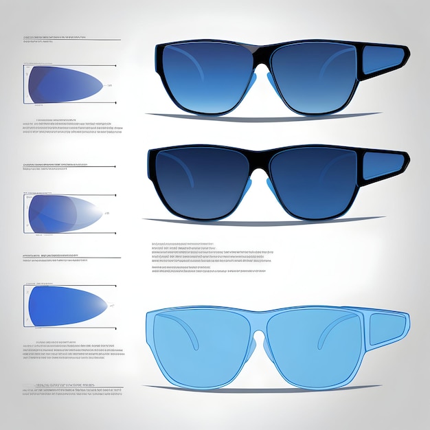 Infografica di ispirazione sul concetto di occhiali anti-raggi blu