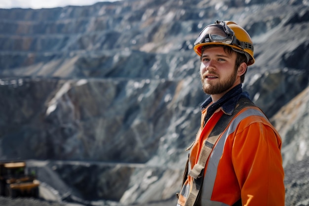 ingegnere minerario in un sito minerario k foto reale