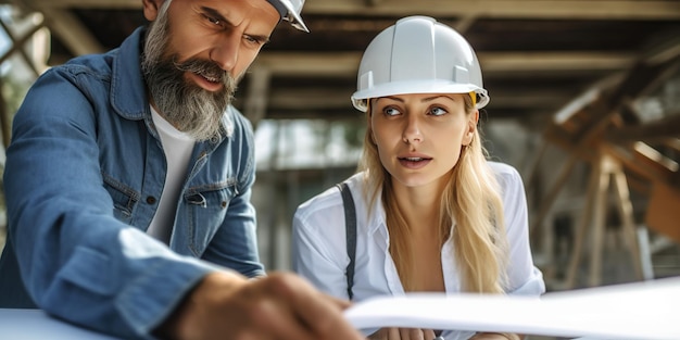 Ingegnere o architetto che lavora in un cantiere