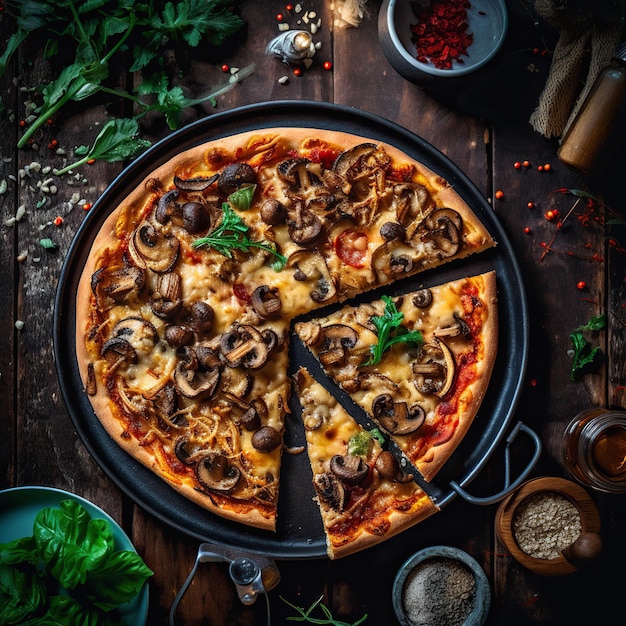 Ingredienti alimentari e spezie per la cottura della pizza