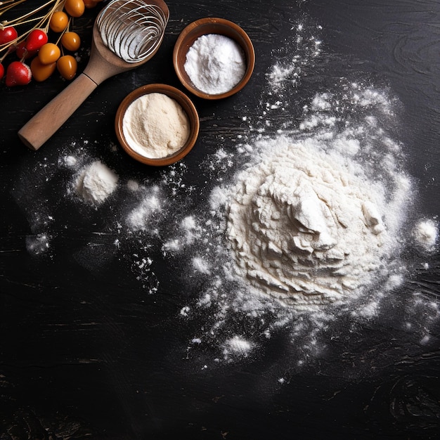 Ingredienti da forno posti sul tavolo