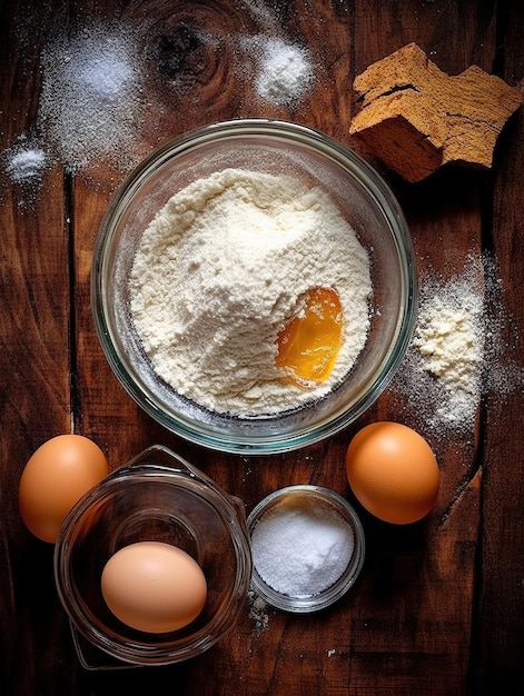 Ingredienti da forno posti sul tavolo