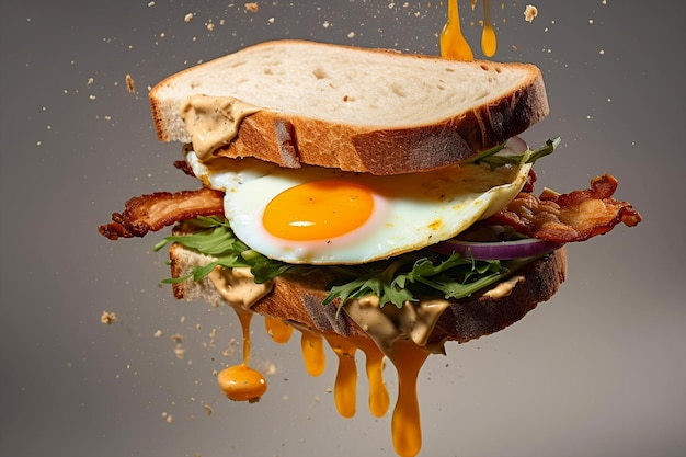 ingredienti del panino, del formaggio, delle uova, del cibo, concetto generato dall'IA
