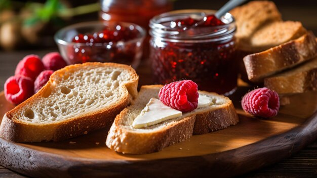 ingredienti per deliziosi toast con marmellata e burro