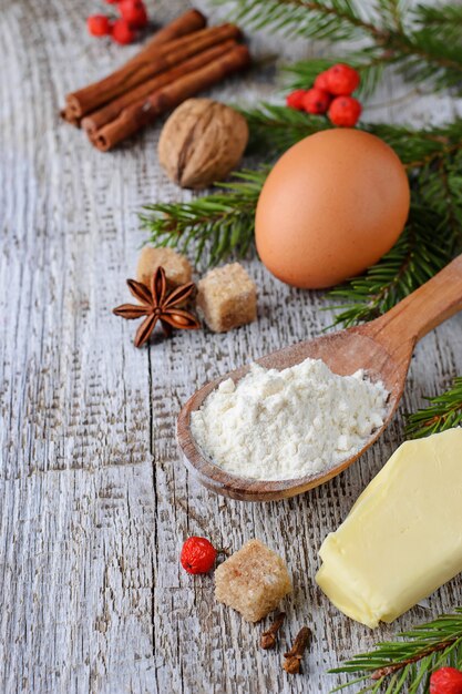 Ingredienti per la cottura di Natale