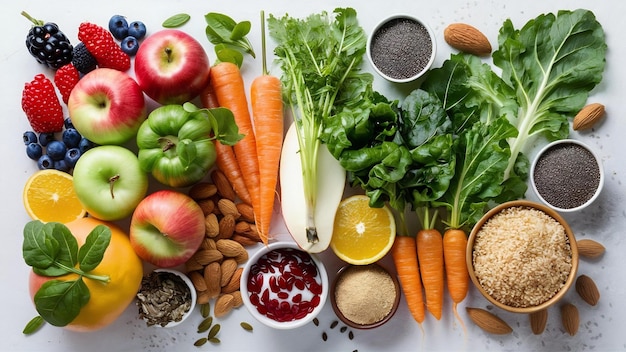 Ingredienti per la selezione di alimenti sani