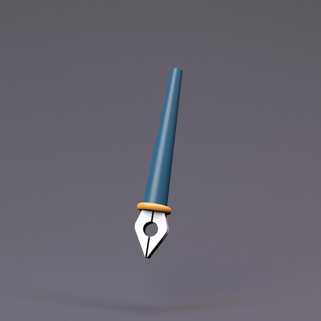 Ink pen icon 3d render illustration