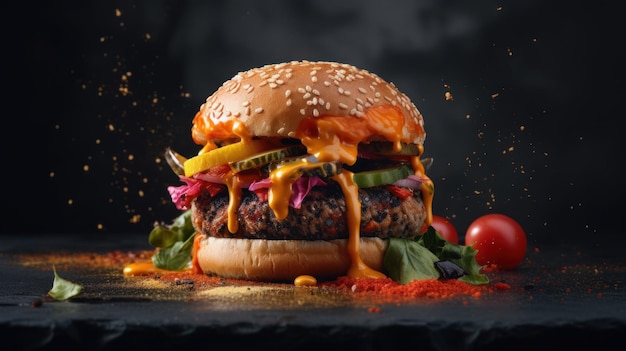 Innovativa creazione di hamburger con ingredienti inaspettati