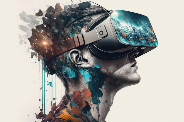 Innovazione tecnica tecnologia di realtà virtuale vr auricolare doppia esposizione