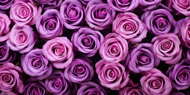 Innumerevoli rose rosa viola vista dall'alto metodo di effetto di iscrizione romanticismo UHD ad alta risoluzione