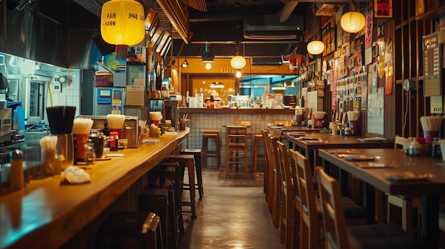 Inquadratura orizzontale dell'interno di un ristorante coreano Ai Generative