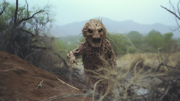 Inquietante creatura del deserto piovoso