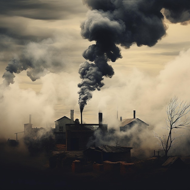 Inquinamento da CO2 HD 8K carta da parati Immagine fotografica