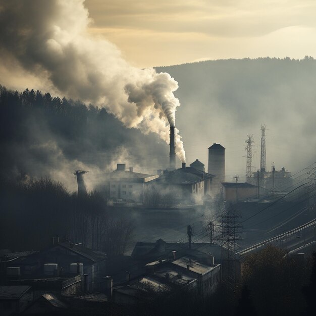 Inquinamento da CO2 HD 8K carta da parati Immagine fotografica