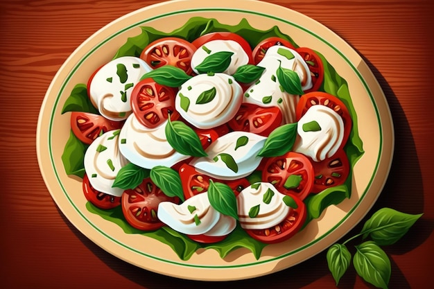 Insalata Caprese Insalata Italiana A Base Di Pomodori Zucchine E Mozzarella Di Bufala