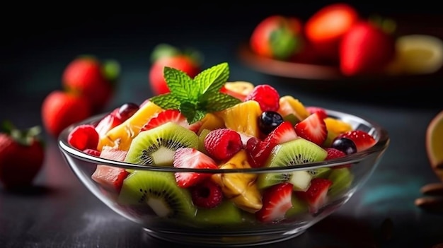 Insalata con frutta e bacche fresche