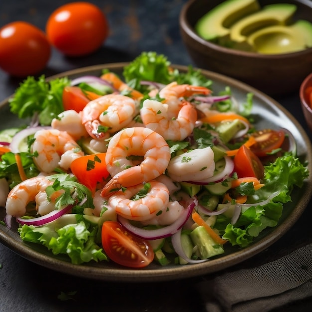 Insalata con gamberi Ceviche