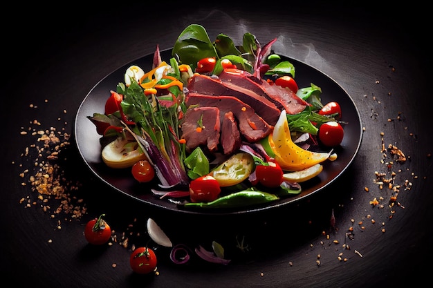 Insalata con Roast Beef e verdure