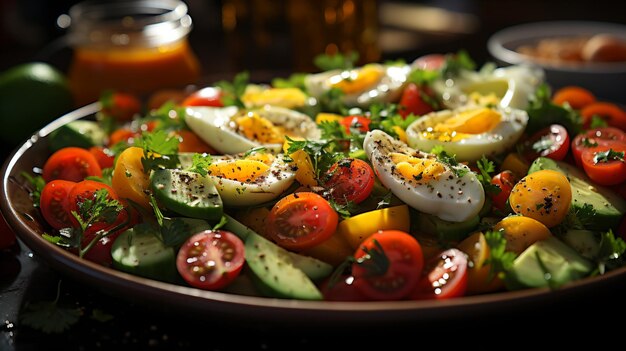 insalata con verdure e formaggio