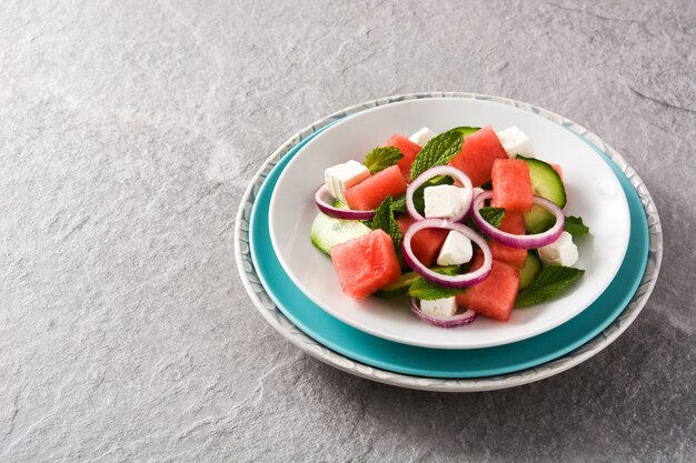 Insalata di anguria con formaggio feta