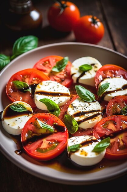 Insalata di caprese con pomodori freschi