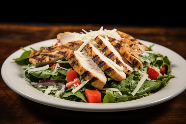 Insalata di pollo alla griglia con spolverata di parmigiano