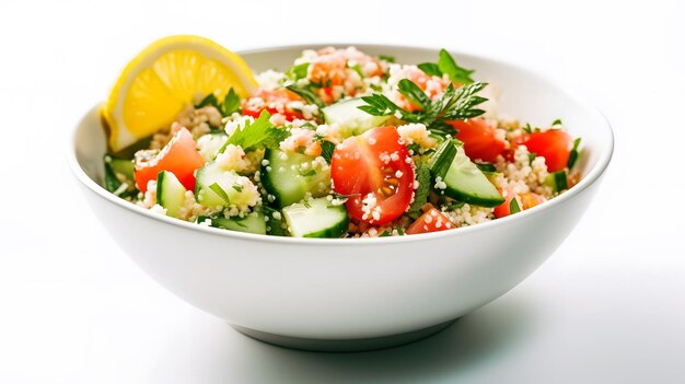 Insalata di tabbouleh quinoa con verdure fresche Generative AI